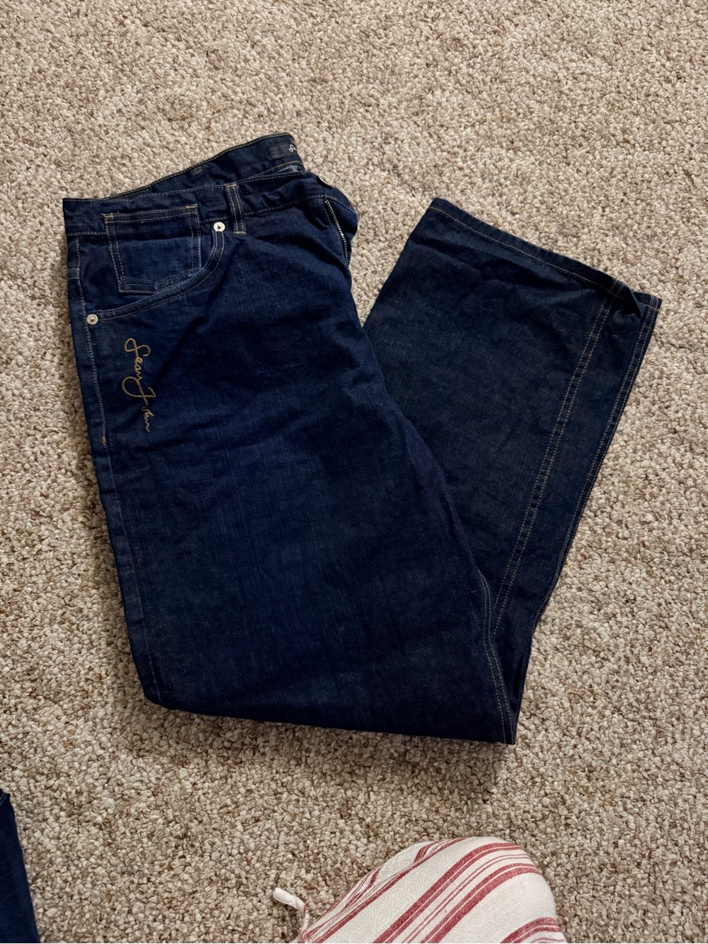 Sean John Dark Blue Denim Waistband Jeans